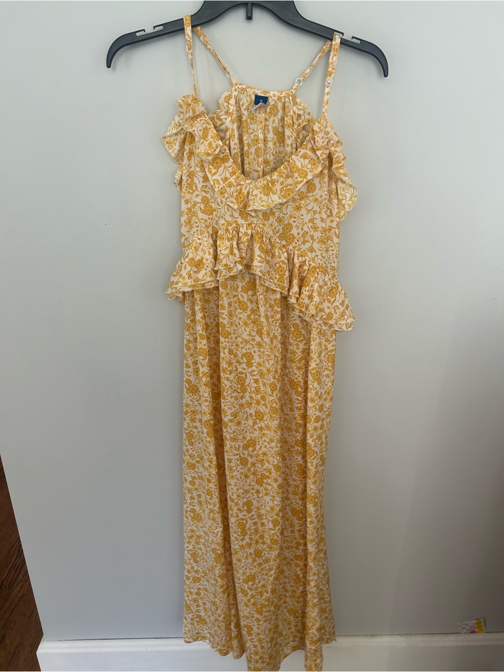 Old Navy Yellow Floral Ruffle Maxi Dress
